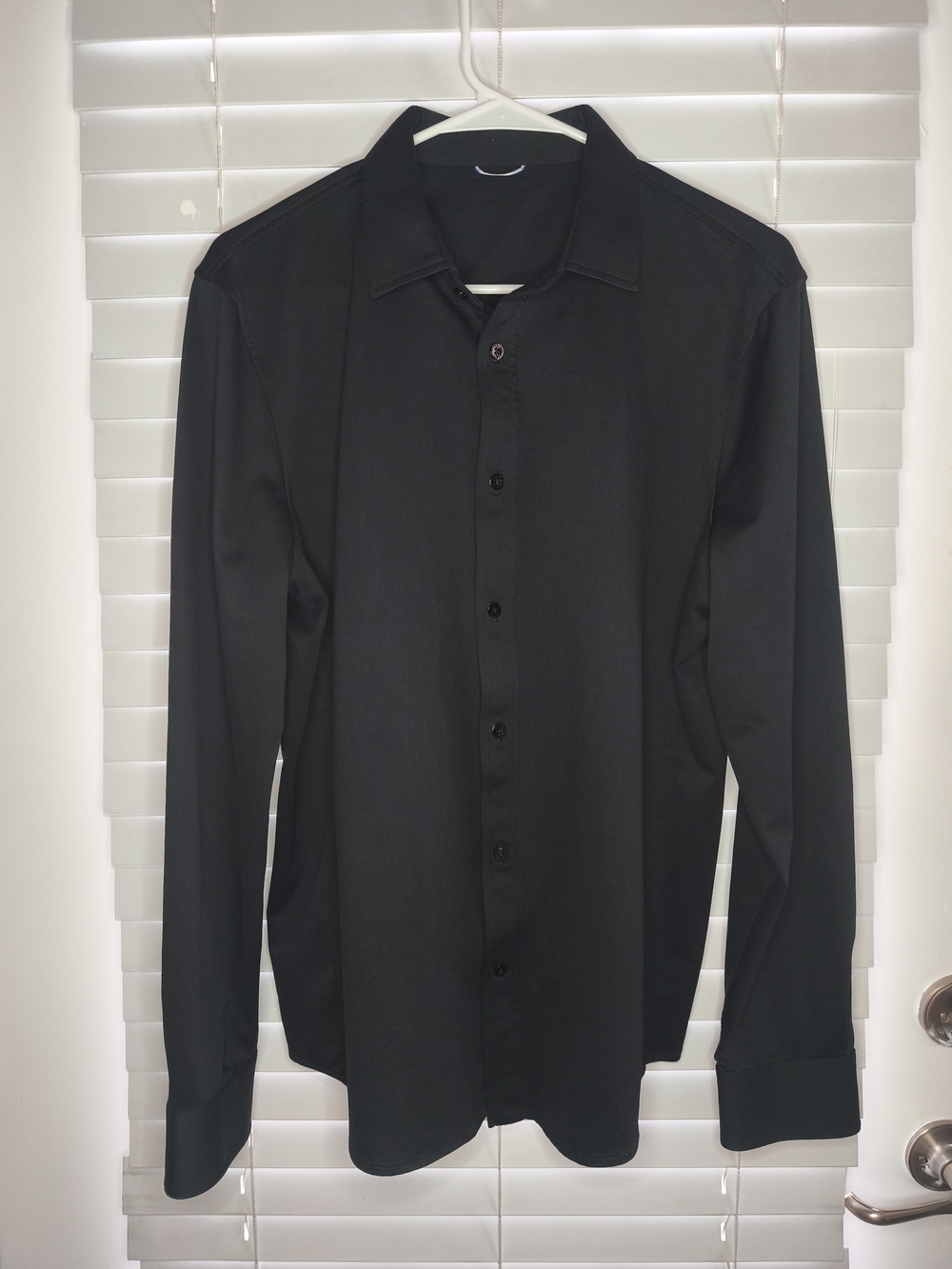 Kit and Ace City Tech Men’s Long Sleeve Button Up Shirt Black Sz M Stretch EUC